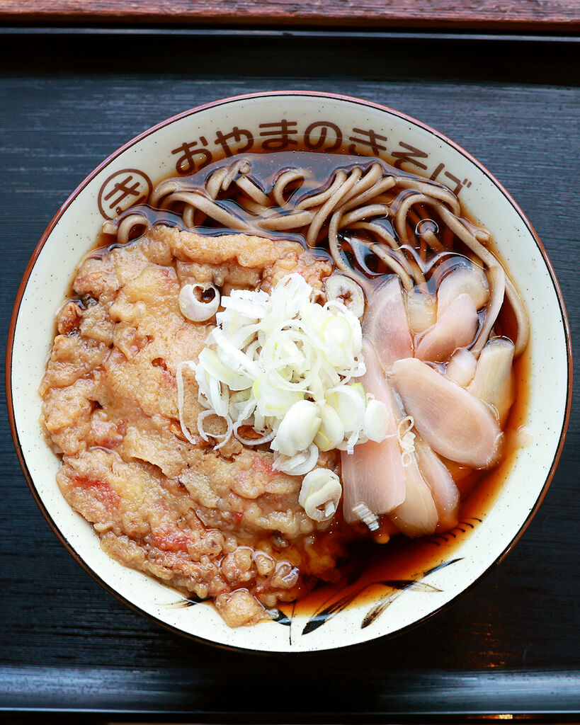天ぷら 岩下の新生姜そば 750円