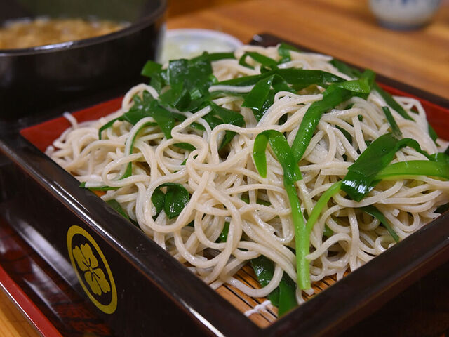 【鹿沼市】名物ニラそば×豚肉とネギの甘辛汁！大満足のニラ肉汁そば★(生蕎ば 金ます)