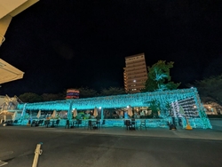 夕ご飯後、外に...