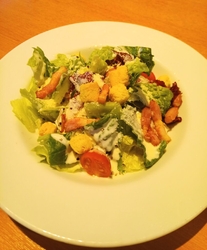 サラダとピザの...