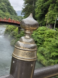 日光橋の金色に...