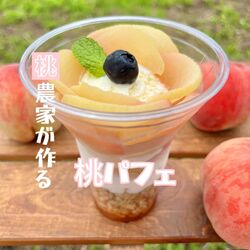 農家が作る桃パフェ始まります♪